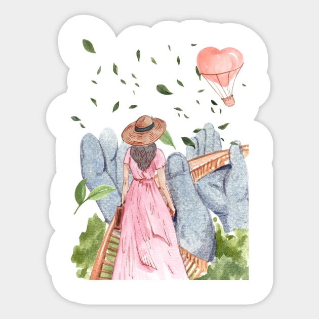 Fairytale Vintage Girl Sticker by Martsy